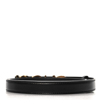 GUCCI Plutone Calfskin Gucci Buckle 20mm Thin Belt 90 36 Black