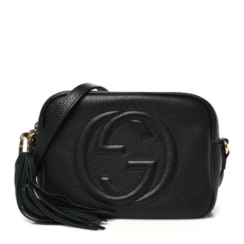 GUCCI Pebbled Calfskin Small Soho Disco Bag Black