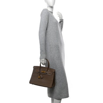 HERMES Taurillon Clemence Birkin 30 Etoupe