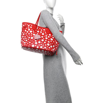 LOUIS VUITTON LV X YK Empreinte Infinity Dots Neverfull MM Rouge White