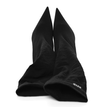 BALENCIAGA Knit BB Logo Extreme Pointed Toe Knife Booties 36 Black