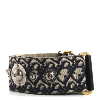 CHRISTIAN DIOR Oblique Studded Shoulder Strap Blue
