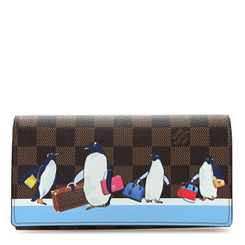 LOUIS VUITTON Damier Ebene 2017 Christmas Animation Sarah Wallet