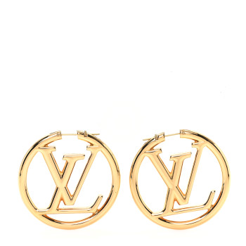LOUIS VUITTON Metal Louise Hoop Earrings Gold