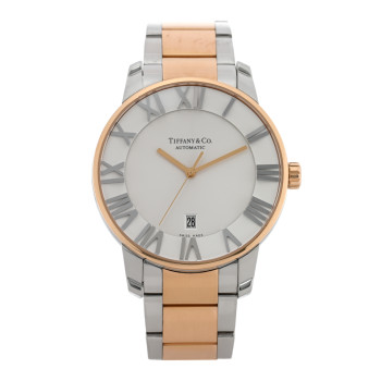 TIFFANY Stainless Steel 18K Rose Gold 42mm Atlas Automatic Watch