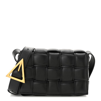 BOTTEGA VENETA Nappa Maxi Intreccio Small Padded Cassette Crossbody Bag Black
