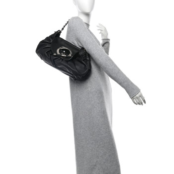 CHRISTIAN DIOR Lambskin Jazzclub Shoulder Bag Black