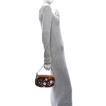 LOUIS VUITTON Monogram Cherry Blossom Pochette Accessories Brown