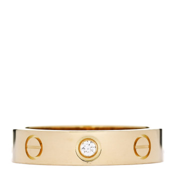 CARTIER 18K Yellow Gold Diamond 4mm LOVE Wedding Band Ring 48 4.5