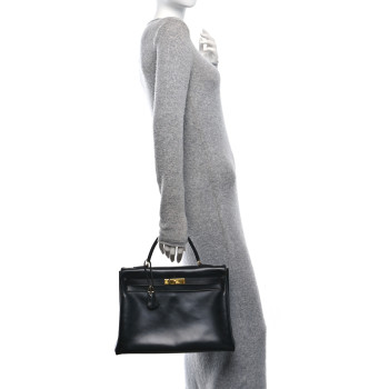 HERMES Box Kelly Retourne 35 Black