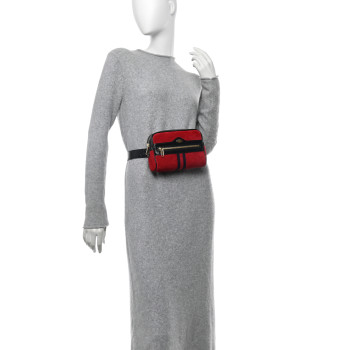 GUCCI Suede Small Ophidia Belt Bag 95 38 Hibiscus Red
