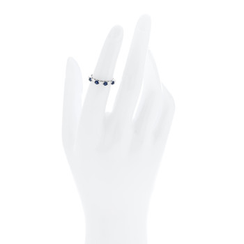 TIFFANY Platinum Diamond Blue Sapphire Embrace Half Circle Ring 49 5