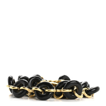 LOEWE Brass Acetate Donut Chain Shoulder Strap Black Gold LOEWE Brass Acetate Donut Chain Shoulder Strap Black Gold
