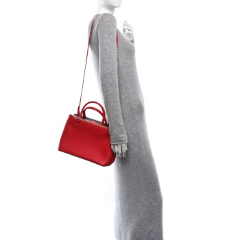 FENDI Vitello Dolce Century Petite 2Jours Tote Fiamma Ardesia
