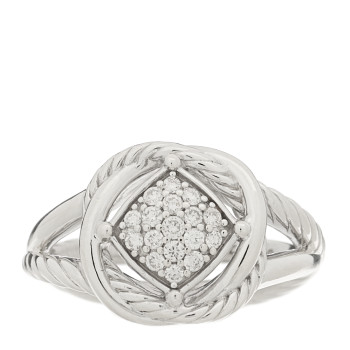 DAVID YURMAN Sterling Silver Diamond Pave 7mm Infinity Ring 48 4.5