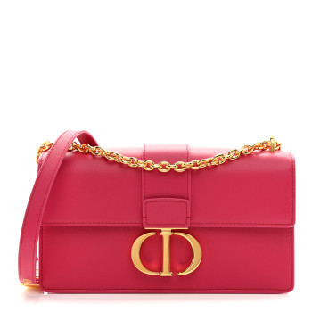 CHRISTIAN DIOR Grained Calfskin 30 Montaigne East West Chain Flap Bag Passion Pink