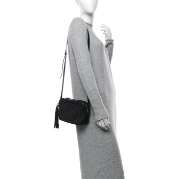 GUCCI Pebbled Calfskin Small Soho Disco Bag Black