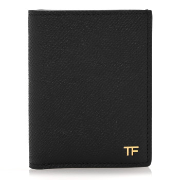 TOM FORD Grained Calfskin Bi-Fold Card Holder Black