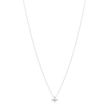TIFFANY Platinum Diamond Fleur de Lis Pendant Necklace