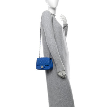 CHANEL Lambskin Quilted Mini Square Flap Royal Blue