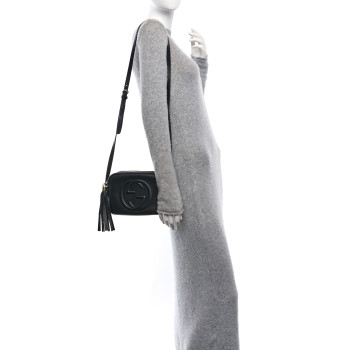 GUCCI Pebbled Calfskin Small Soho Disco Bag Black