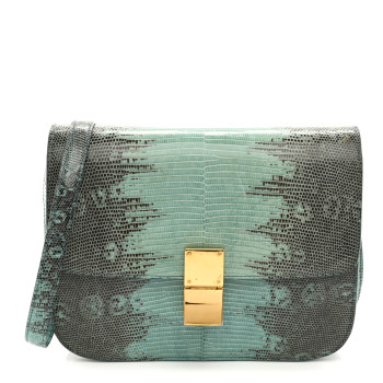 CELINE Lizard Medium Classic Box Flap Bag Antarctic