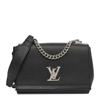 LOUIS VUITTON Calfskin Lockme II Chain Bag BB Black