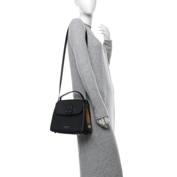 BURBERRY Derby Calfskin House Check Small Camberley Black