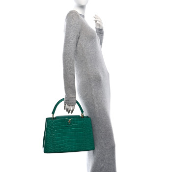 LOUIS VUITTON Alligator Capucines MM Emeraude
