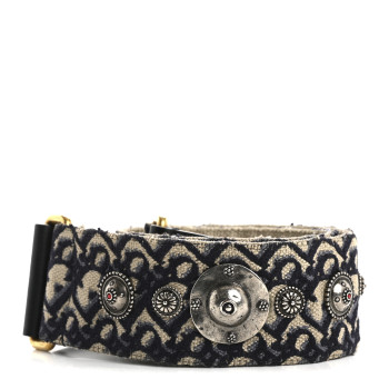 CHRISTIAN DIOR Oblique Studded Shoulder Strap Blue
