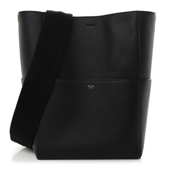 CELINE Soft Grained Calfskin Sangle Bucket Bag Black