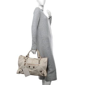 BALENCIAGA Agneau Giant 21 Rose Gold Hardware Work White Light
