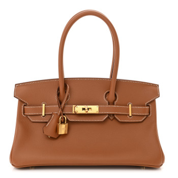 HERMES Evercolor Shoulder Birkin Light 29 Gold