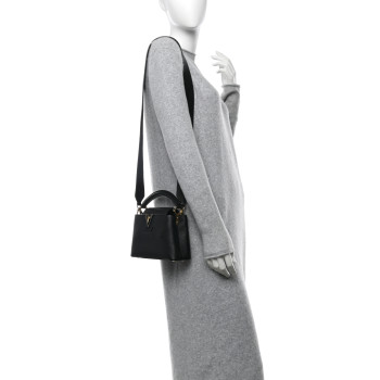 LOUIS VUITTON Taurillon Mini Capucines Black