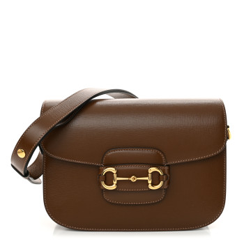 GUCCI Azalea Calfskin Horsebit 1955 Shoulder Bag Brown Sugar