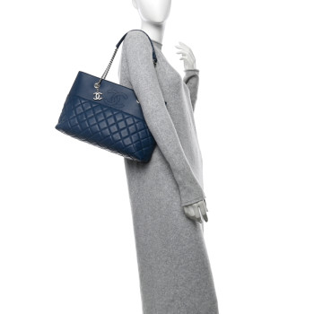 CHANEL Lambskin Quilted Medium Urban Delight Tote Blue