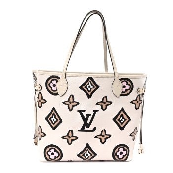 LOUIS VUITTON Monogram Giant Wild at Heart Neverfull MM Creme