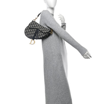 CHRISTIAN DIOR Oblique Saddle Bag Blue