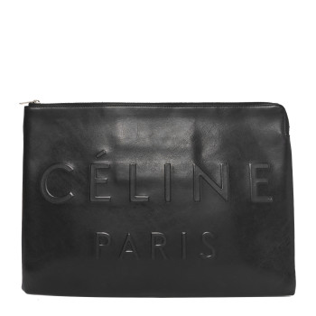 CELINE Calfskin Large Made In Clutch Pouch Black