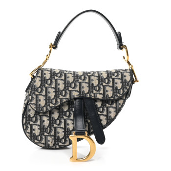 CHRISTIAN DIOR Oblique Mini Saddle Bag Blue