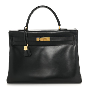 HERMES Box Kelly Retourne 35 Black