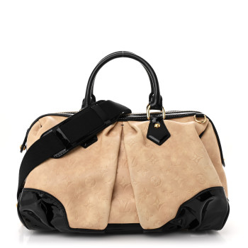 LOUIS VUITTON Calfskin Patent Embossed Monogram Stephen Ivory