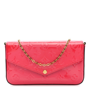 LOUIS VUITTON Vernis Felicie Pochette Chain Wallet Hot Pink