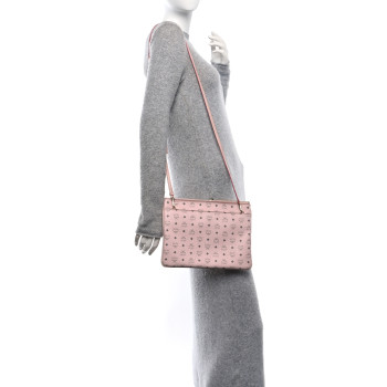 MCM Visetos Medium Crossbody Pouch Powder Pink