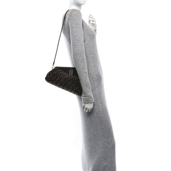 FENDI Shearling Shiny Nappa FF Midi Fendi First Real Ebano