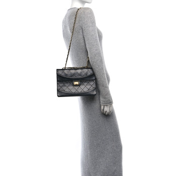 CHANEL Lambskin Quilted Medium Mademoiselle Single Flap Black
