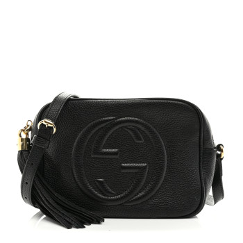 GUCCI Pebbled Calfskin Small Soho Disco Bag Black