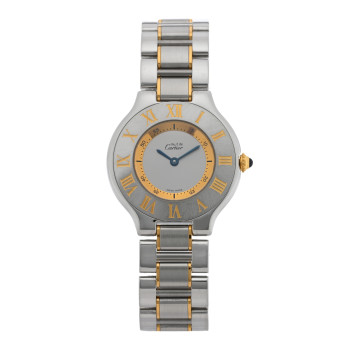 CARTIER Stainless Steel 18K Yellow Gold 31mm Must De 21 Quartz Watch