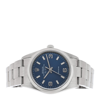 ROLEX Stainless Steel 34mm Oyster Perpetual Air-King Watch Blue 14000M