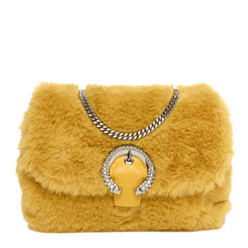 JIMMY CHOO Faux Fur Madeline Bag Yellow